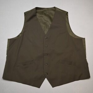 Joseph Abboud 52R 2XL XXL Tan Brown Button Front Mens Formal Vest Waistcoat